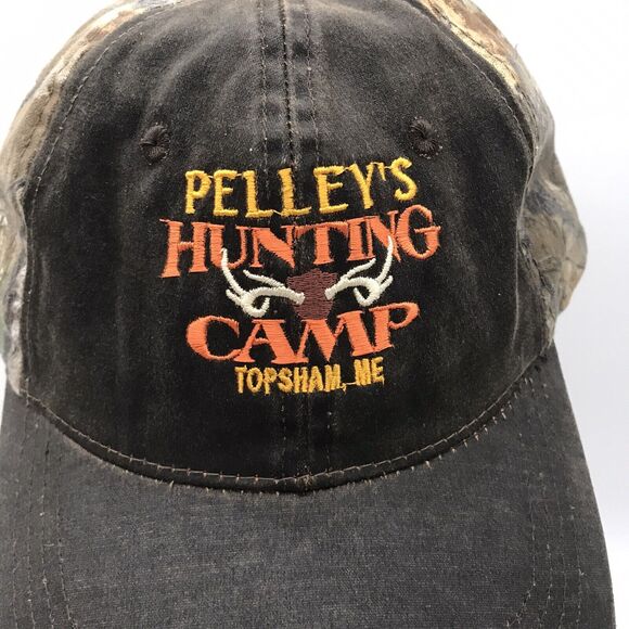 Outdoor Cap Camo Ball Cap Pelley's Hunting Camp Oiled Brim Snapback Realtree Hat - Picture 3 of 9